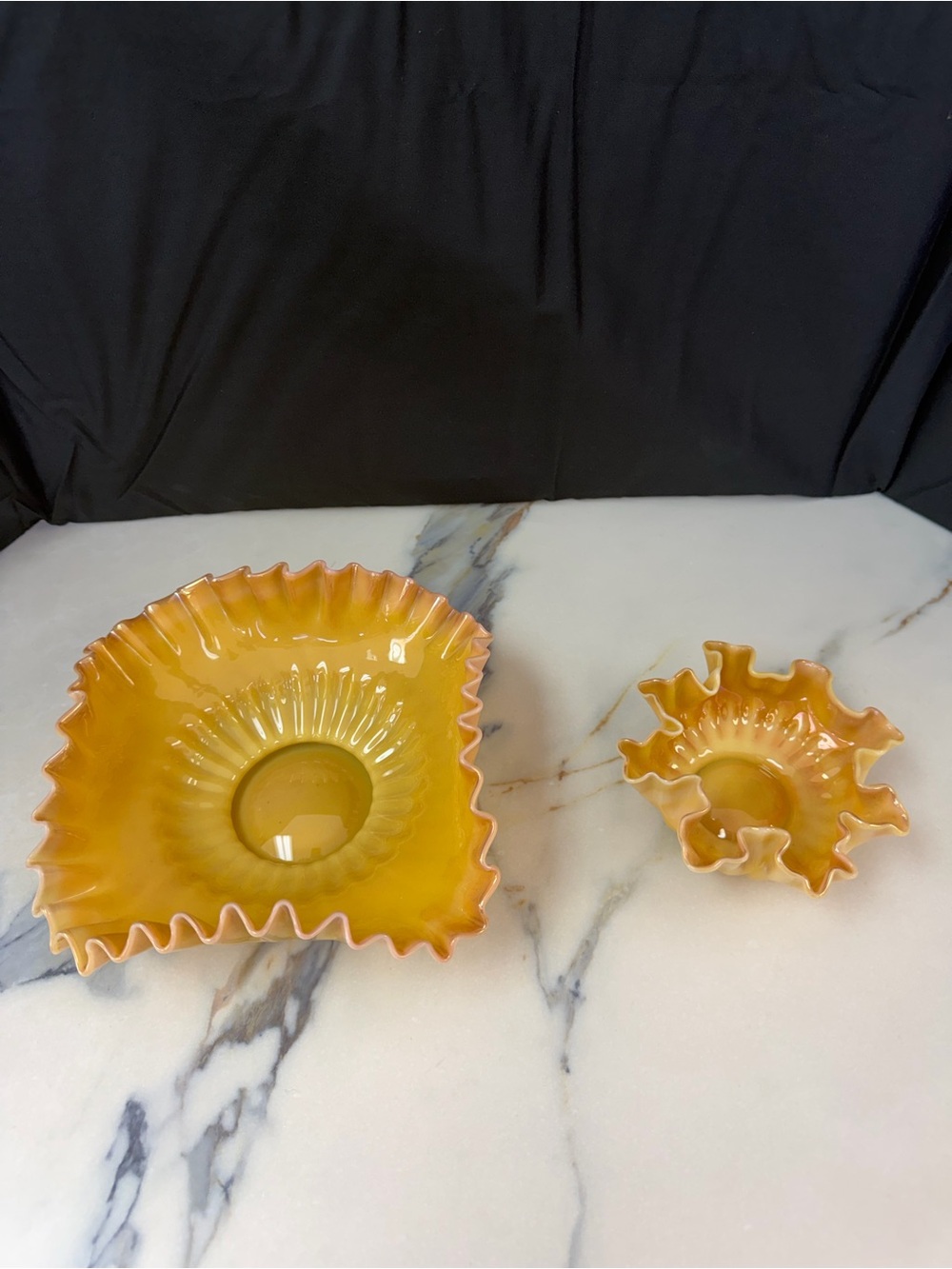 Antique New Martinsville Muranese Glass Berry Set